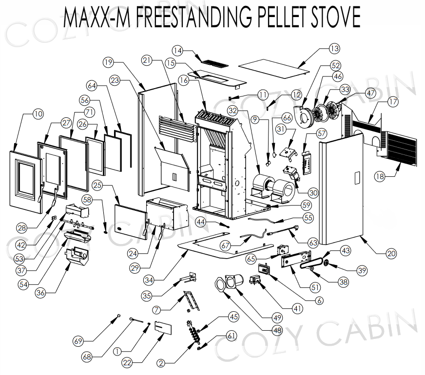 MAXX-M FREESTANDING PELLET STOVE (May 7, 2010 - May 30, 2020) #C-12197